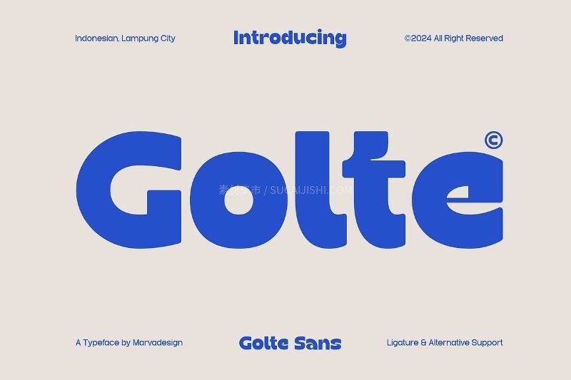 Golte现代无衬线英文标题字体